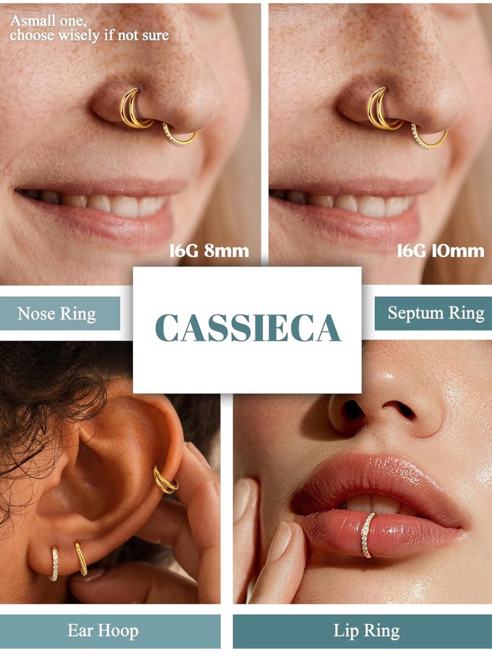 Gold Nose Rings💎5-Pcs - Picture 6 of 6